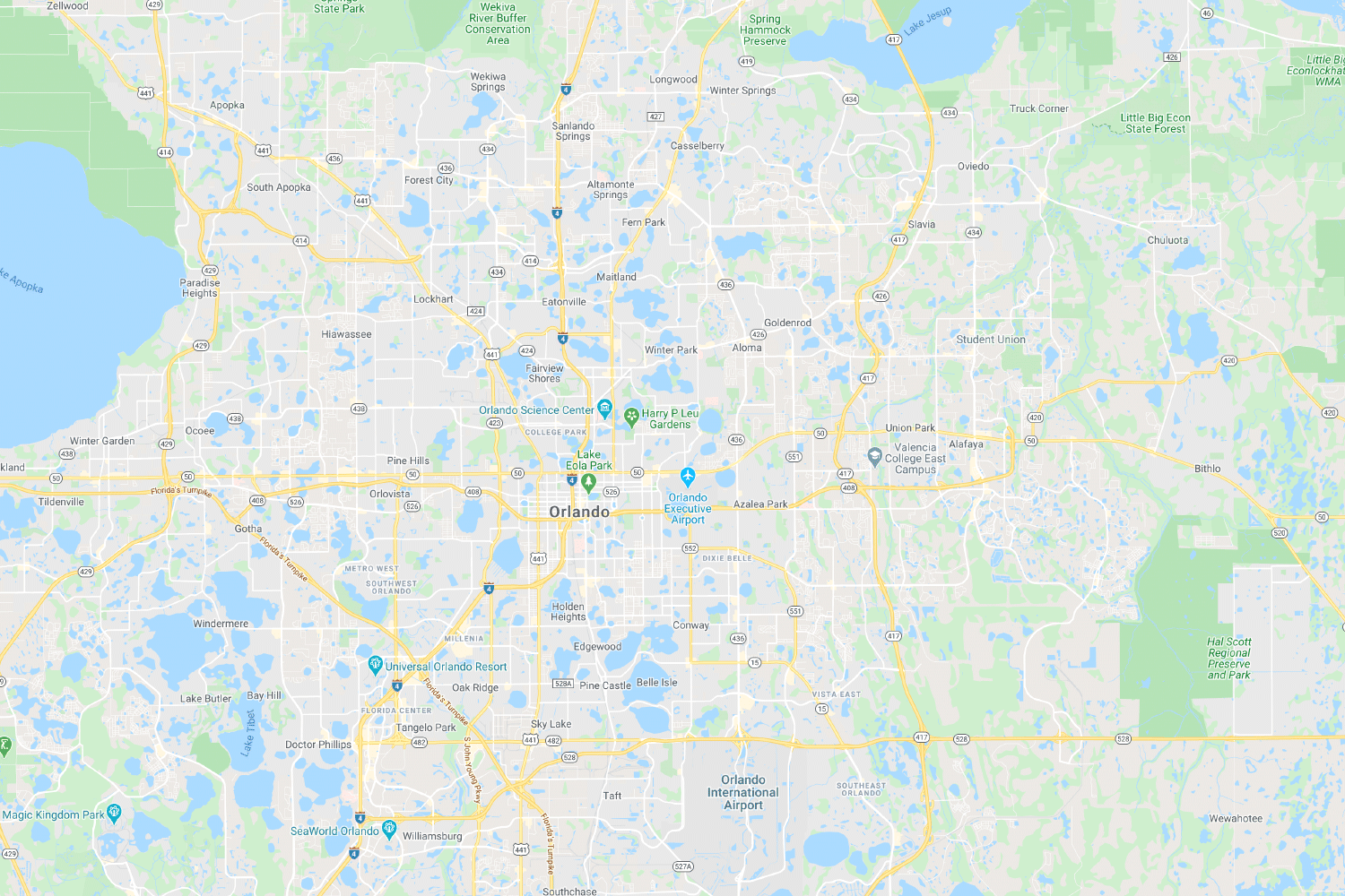 Map of Central Florida location