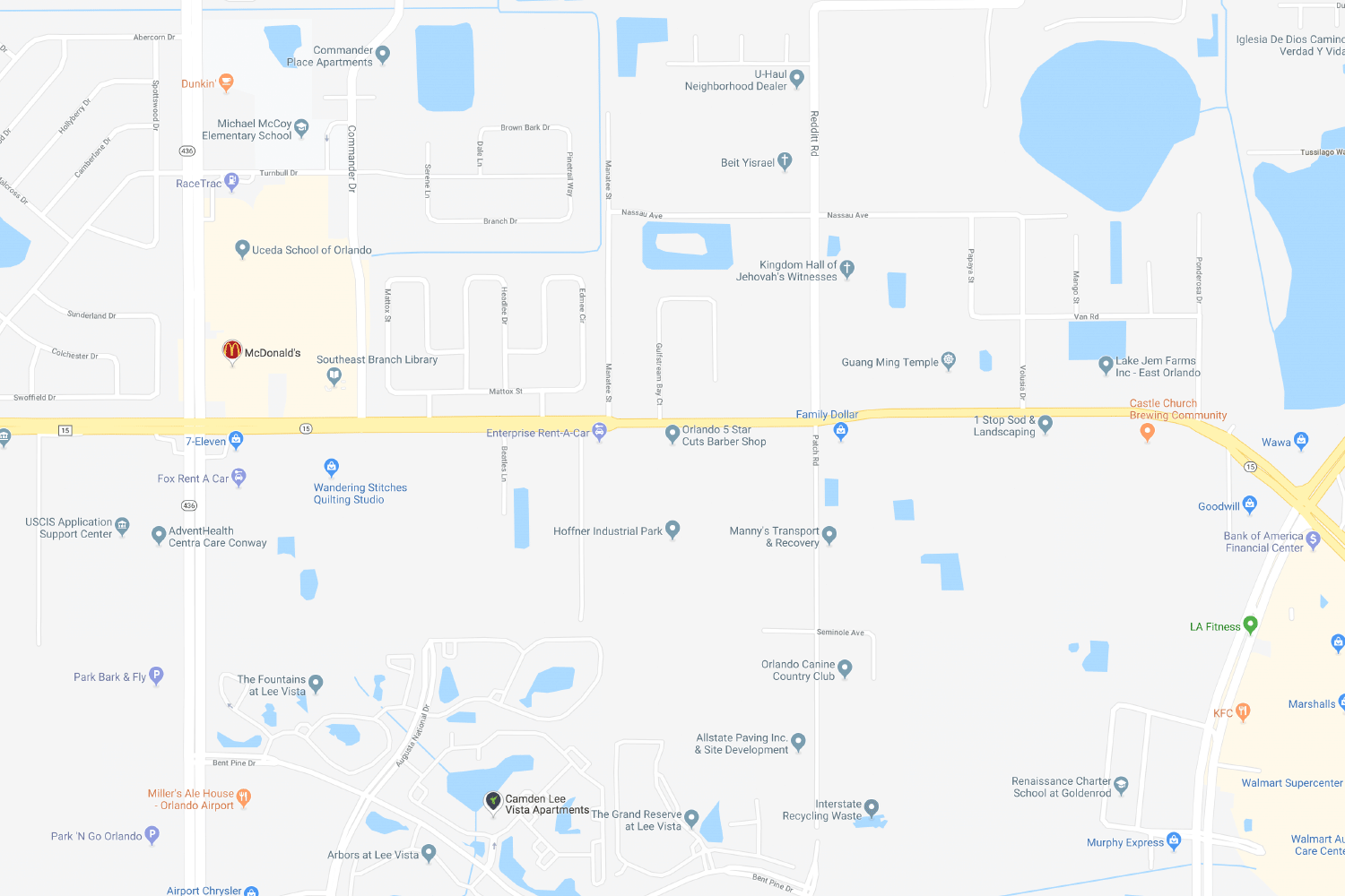 Map of Southeast Orlando location